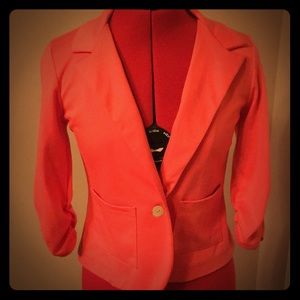 Orange/pink three quarter sleeve blazer
